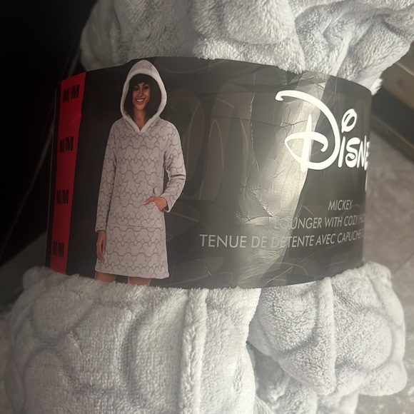 Disney robe lounger cozy hooded hoodie sweater fleece Sherpa Mickey ears cute - Picture 7 of 7